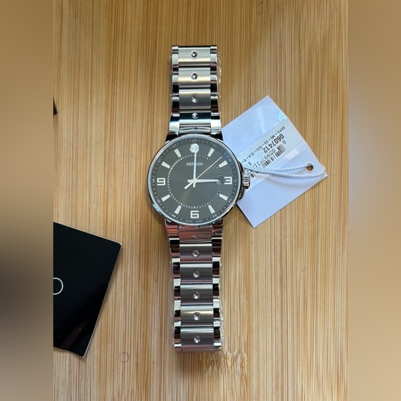 Movado Pilot Watch With 41mm Black Face & Silver Bracelet - Picture 5 of 8